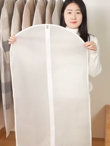 PEVA Semi Transparent Zipper Type Clothes Dust Cover Washable Protective Hanging Bag for household