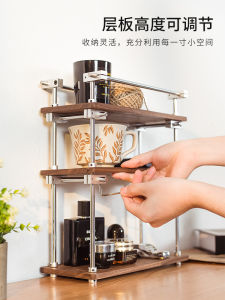 ชั้นวางของแบบตั้ง ชั้นวางของโลหะสไตล์อุตสาหกรรม ชั้นวางของสำหรับแก้วกาแฟ ชั้นวางของแบบเรียบหรูสไตล์ย้อนยุค
