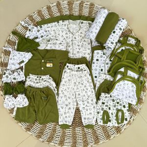 paket komplit perlengkapan bayi baru lahir seri hijau olive SNI