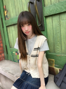 NIHAOKANONG | Áo Knit Vòng Cổ V Không Tay Phong Cách Retro