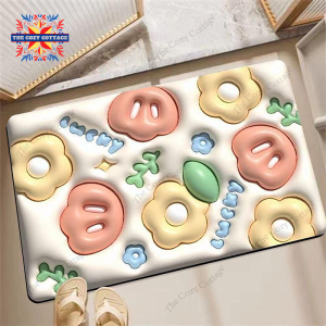 พรมเช็ดเท้า 3D พรมดูดซับน้ำได้ดี มียางกันลื่น พรมขนสั้น ผ้าเช็ดเท้า เนื้อนิ่ม ดูดซับน้ำได้ดี 40*60CM