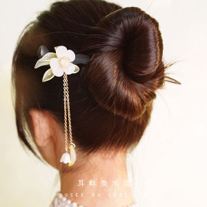 Handmade Tea Rose Hairpin Traditional Hanfu Hair Accessory Womens Elegant New Chinese Style 2025 Fashion Jewelry Hairpin