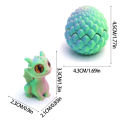 Cute Mini 3D Printing Dragon + Egg Toy Set Creative Simulation Dragon Egg Model Easter Home Decoration Ornaments Children Gifts. 