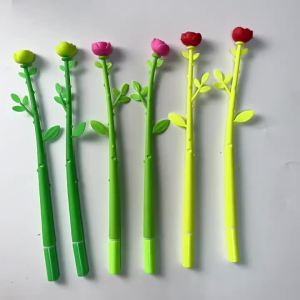 3-Pack Neutral Color Ballpoint Pens Assorted Floral Pattern Design for Students Schools Offices Creative Plastic Stationery