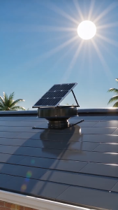 Solar Roof Exhaust Fan with Wireless Remote Control Solar Attic Vent Fan Low Noise for House & Workshop
