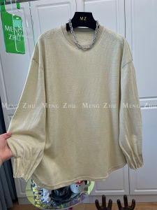 High-End European And Korean Spring New Style Womens Knitted Long Sleeve T-Shirt Simple Design Belted Cuff Commute Friendly