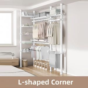 ZHUOLESHI | Freestanding Open Corner Wardrobe Rack