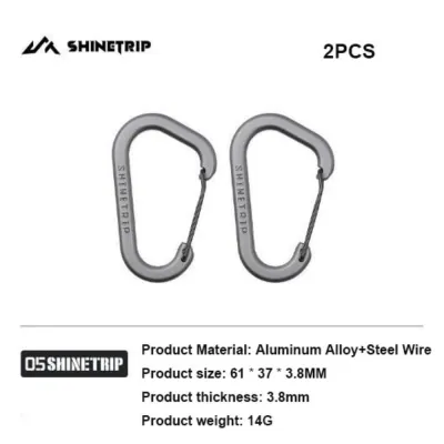 2pcs Stainless Steel Spring Snap Hook Safety Metal D-shaped Connection Buckle Carabiner Black/Grey Small Tool Storage