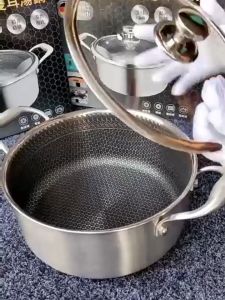 Periuk Tidak Lekat Keluli Tahan Karat SUS 316 /Kuli Menggoreng dengan pemegang