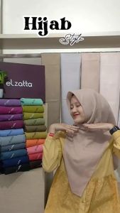 Elzatta Keisha Shamora Hijab segiempat polos scarf jilbab sekolah harian