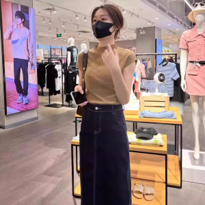 PEIXI | Elegant and Slim High Necked Short Sleeve T-shirt