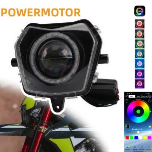 Đèn Pha LED Xe Máy HD Cos/pha Tích Hợp Đèn Angel Eye Điều Khiển Bằng Ứng Dụng Dành Cho Các Dòng Xe Fantic XE XM XEF XMF 2021-2022 - Phụ Tùng Đèn Pha Xe Máy