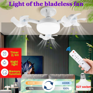 Ceiling Fan Light E27 Remote Control with Light 30W fan light ceilings fan for Garage Bathroom Bedroom Kitchen