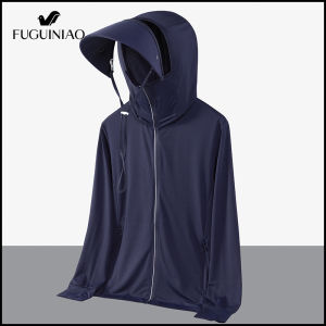 FUGUINIAO Mens Sunscreen Lightweight Jackets UPF50+ Uniqlo UV Hooded Jacket Protective Clothing