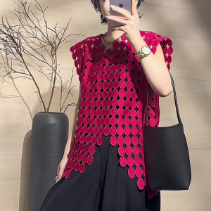 Stylish Fashionable Loose Fit Large Size Irregular Cutout Vest