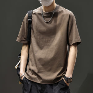 Wine Red Ice Silk Short Sleeve Big Size Men T-Shirt