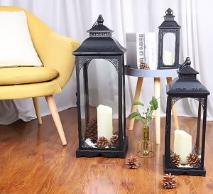 Đèn Lồng Kim Loại Trắng Hoa Văn Tinh Xảo Phong Cách Cổ Điển