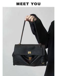 Black Large Capacity Commuter Tote Bag Womens 2025 New Luxury Minimalist High-End Feelings Handbag Shoulder Bag Handbag