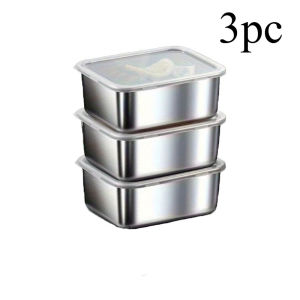 3/5/8pcs Stainless Steel Food Storage Containers Set With Lids - Leakproof Stackable & Reusable For Camping Picnics School