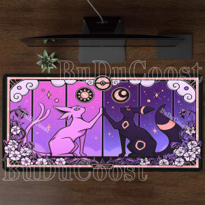 Bandai | Pokemon Eevee Gaming Mouse Pad Anime Kawaii XXL PC Keyboard Overlock E-sport Mousepad Offices HD Printing Non-slip Base Desk Mat