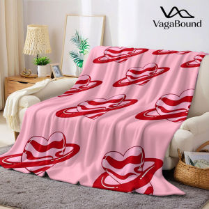 BILIBILI | Striped Planet Heart Flannel Blanket Warm Soft Halloween Christmas Decorative Couch Warm Cozy All-Season Gift