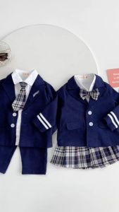 Set vest cho bé trai bé gái đồng phục phong cách hàn quốc kèm phụ kiện 1 đến 7 tuổi HH1024B10