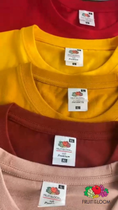 Fruit of the Loom Soft Premium T-Shirt for Men & Women 100% Cotton Mens T-shirts Daily Tops Basic Plain Tees Peach