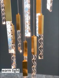 【RNG-LIGHTING】 Crystal Staircase Chandelier Long Pendant Light Ceiling Light Stair Chandelier