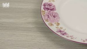 Piring Keramik Ceper RIM Pink Rossie 27cm KPB isi 1
