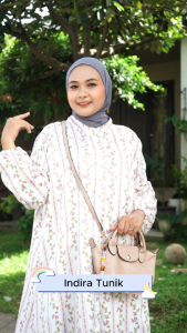 [NEW] INDIRA TUNIK JUMBO LD 125 2XL XXXL BRAND By ENTER ATASAN WANITA REMAJA MOTIF BAHAN SILK MODEL BUSUI BUMIL CANTIK KEKINIAN