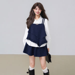 KEIKO Korean Style Polka Dot Striped Crop Top Womens Spring Layering Irregular Casual Loose Fit Polyester Fiber Vest