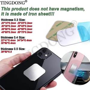 10PCS Universal Silver Magnetic Metal Plate Iron Sheet for Magnetic Car Phone Holder Replacement Adhesive Sticker