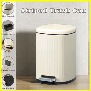 32L Steel Clip Seam Trash Can Toilet Bathroom Narrow Kitchen Living Room with Lid pedal trash bin