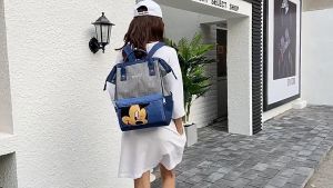 กระเป๋าเป้สะพายหลัง ไนลอน กระเป๋าใส่เด็ก ฟิลเลอร์ กระเป๋านักเรียนความจุกระเป๋านักเรียนสะพายหลัง พิมพ์ลายน้ำหนักเบาสำหรับนักเรียนมัธยมต้น