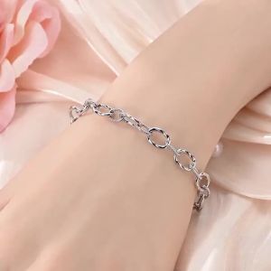 Vòng Tay Dây Xích Bạc 925 Sterling Có Khóa Điều Chỉnh Dành Cho Nữ Kèm Charm Và Hạt Cườm Nguyên Bản Để Tự Làm Món Quà Kiểu Dáng Cổ Điển