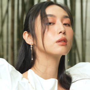 Mikana Golden Wings Hinagiku Gold Plated Dangling Earrings for women butterfly earing hikaw gift box