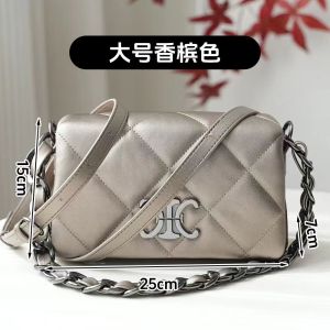 Luxurious Chain Wallet for Women Gold Plated Clutch Bag Elegant Commuter Style Detachable Strap Diamond Pattern Mini Fragrance Style