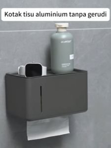 YT Bathroom Aluminum Tissue Box Multifunctional Dual-Purpose Tissue Box Grey