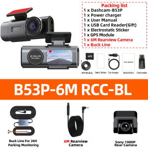 Yangood 4K Dash Cam Dual Channel Dual Lens Night Vision WIFI GPS 24H Parking Monitor Car Black Box Video Recorder