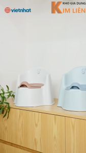 Bô gấu HOKORI nhựa VIỆT NHẬT cao cấp cho bé đi vệ sinh - Có tựa lưng nắp ruột tháo rời - Chính hãng 5458+5460