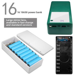 Weld-Free 16-Cell 18650 Power Bank Case Battery Box Kit High Capacity Fast Charge PD Mobile Power Shell Material Kit