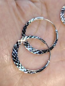 silver(925 (e066)hoop earrings