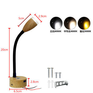 LED RV Wall Light Touch Dimming Yacht Ceiling Lamp Marine Lighting 3W Low Voltage Bedroom Study Spotlight USB RV Reading Lights