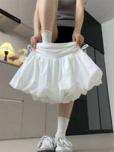 LANMENGYA | White Flower Bud Design Miu Miu Style High Waist Mini Skirt