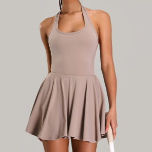 QYUED | Breathable Halter Anti-exposure Fitness Dress with Pads