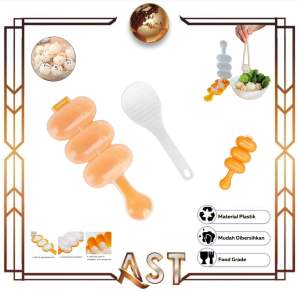 ( CBB ) Cetakan Nasi Bento Bulat Bola + Centong Alat cetak Rice Ball Shaker