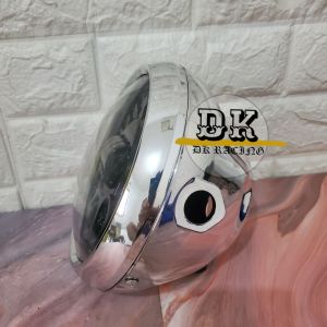 LAMPU DEPAN TIGER DAYMAKER 7 INCHI SET BATOK HITAM DAN CHROME