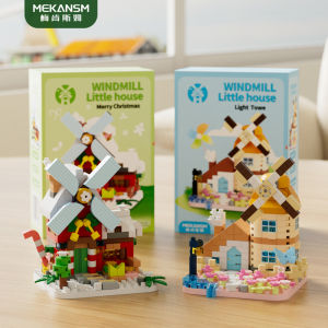 Forest house Street Landscape Building Block Handmade Windmill Tree House Childrens Educational Toys DIY Making Gifts