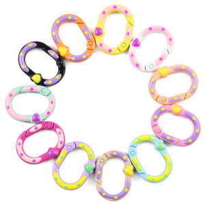 28MM 2 ~ 10pcs รูปไข่กุ้งก้ามกราม Key สังกะสีอัลลอยด์ Clasps Snap Hook ป้าย Hand Tag สําหรับเครื่องประดับทําอุปกรณ์ DIY