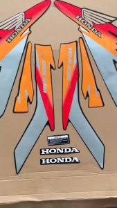 Striping Stiker HONDA WIN 100 1997 1998 Merah Oren Fullset Berkualitas